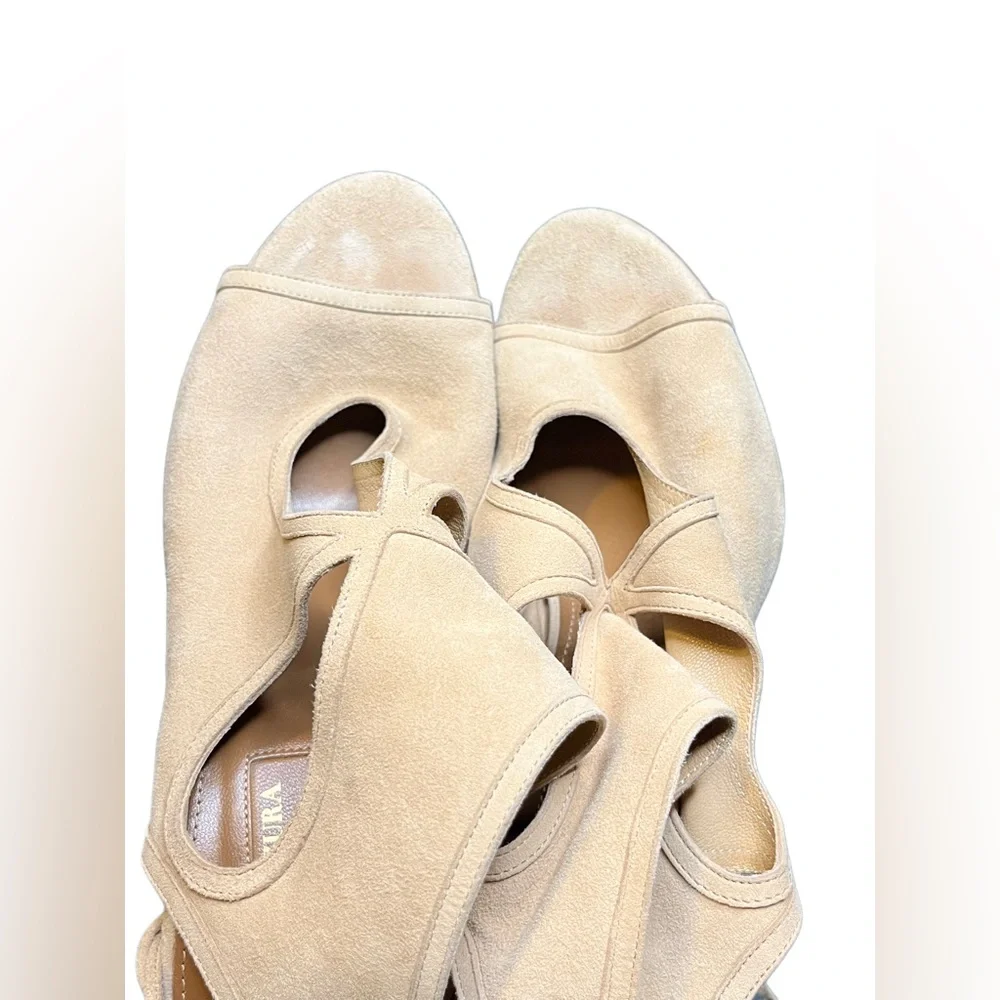 Aquaazzura Women’s Tan lace up Leather High Heels 37.5 EUC - Picture 7 of 11